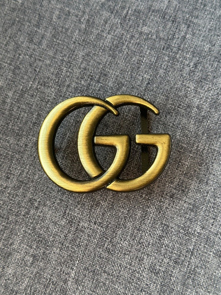 Vintage Golden G Logo Monogram Reversible Gold Belt Buckle 4cm 1.5&Prime; Designer