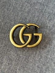 Vintage Golden G Logo Monogram Reversible Gold Belt Buckle 4cm 1.5&Prime; Designer