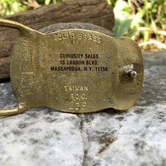 Vintage YUKON Public Safety Solid Brass Belt Buckle Police Fire Badge 2×3”