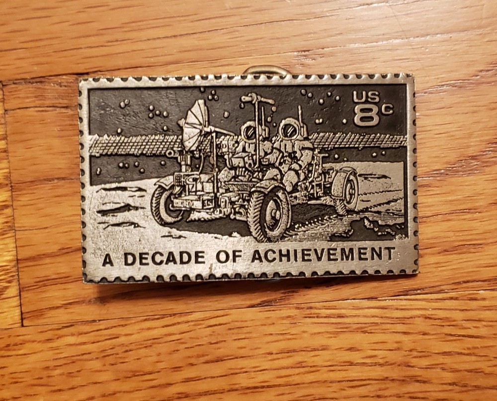 A Decade of Achievement, Pewter Belt Buckle, NASA Moon Rover, Dory 10801