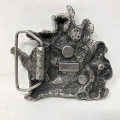 VTG Brassworks Country Western Buckle Musicians Music Guitars Violin Cowboys