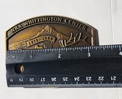 NRA Belt Buckle Whittington Center 15 Year 1973-1988 Hunting Shooting USA Bronze