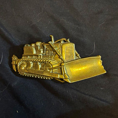 Gold Tone Metal Bulldozer Construction Western Belt Buckle Fits 1.5&Prime; Belt