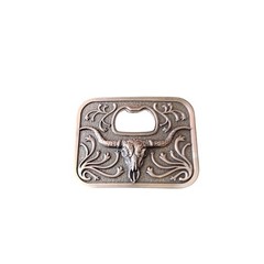 Western Cowboy Steer Bottle Opener Belt Buckle