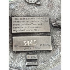 Vintage 1997 Miami Dolphins Siskiyou Belt Buckle Limited Edition NFL No 3445