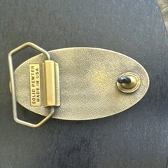Case XX Men&rsquo;s Oval Logo Gold-Tone Pewter Slide Belt Buckle USA