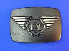 Chrome Brand Eagle Wings Wide Theme Black Color Belt Buckle