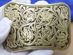 Solid Brass Flower Belt Buckle Men&rsquo;s Belt Pin Buckles Fit For 1.5&Prime; Wide Belt