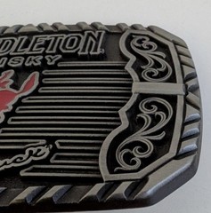 Pendleton Whisky belt buckle let er’ buck silver black red rodeo 2025