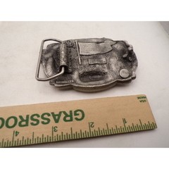 Vintage 1983 Bergamot Brass Works American Football Pewter Belt Buckle USA Made