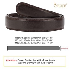 JASGOOD Men&rsquo;s Leather Ratchet Belt Strap Suit Pant Size 28&Prime;-44&Prime;, C-coffee