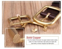 Solid Brass Belt Buckles 40mm Vintage Waistband Pin Buckle Belt Accessories 1pc