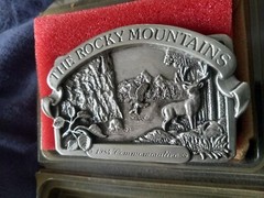 1984 Limited Pewter Siskiyou &lsquo;The Rocky Mountains&rsquo; Belt Buckle New In Box #801