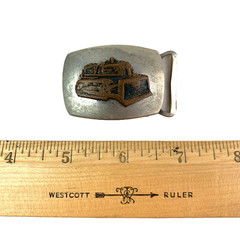 Vintage Caterpillar D7E Bulldozer Miniature Youth Metal Belt Buckle