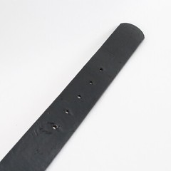 Hammered Belt Women Black Faux Leather Silver Plaited Buckle Cross Biker
