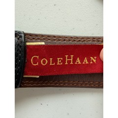 Cole Haan Mens Black Pebble Leather Belt Silver Nickel Buckle Size 40/100