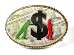 Fifty Dollar Bill Grant Red Green Man Belt Buckle Unbranded 111615