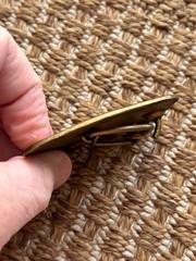 BSA Boy Scouts America vintage brass gold metal raised logo belt buckle