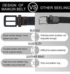 MaiKun Men&rsquo;s Canvas Tactical Belt Military Web Belt Elastic Metal Buckle Jeans