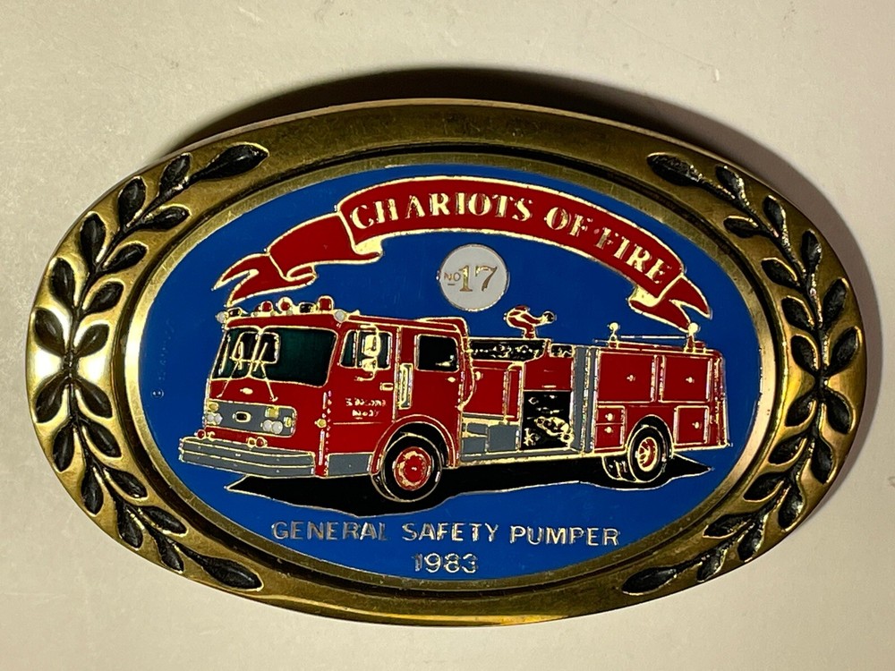 VTG Heritage Chariots of Fire 1983 General Safety Pumper No 17 Brass Belt Buckle