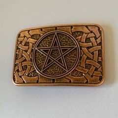 Pentagram Celtic Knot Belt Buckle Five Pointed Star Rectangular Occult Wiccan
