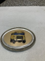 School Bus Yellow Enameled Belt Buckle vintage