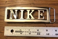 Nike Spellout Belt Buckle Silver