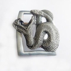 Rattle Snake 925 Silver Belt Buckle Animal Jewelry Gift Men Made in USA