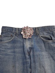 Big Rose Belt Buckle w. Crystals