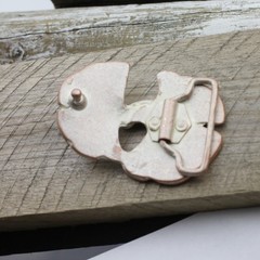 Gingko Leaves Belt Buckle, Rosepearl, Natural Metal Design with Gingko Leaves