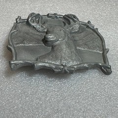 Deer Buck Belt Buckle Mountains Scene Antlers 1994 Reissue Collectible