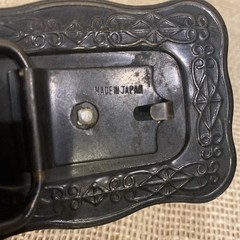 Vintage Western Belt Buckle Brass Wolf Japan
