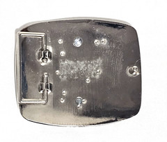 Initial « S » Belt Buckle Alphabet Monogram Chrome Metal Western Letter.