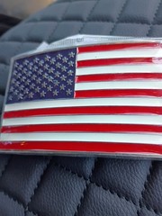 Glossy, Patriotic U.S.A. U.S. American Flag metal belt Buckle, New!