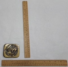 END OF THE TRAIL – Native American – belt BUCKLE – numbered – listing #6872