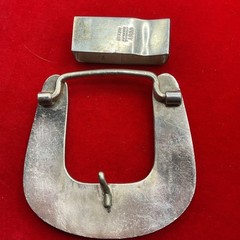 Vogt Signature Sterling Silver Overlay 2pc. Belt Buckle Western Ranger Set.