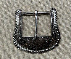 Lot 3 Western Vintage Style Engraved Belt Buckles Silver Tone Floral Scroll