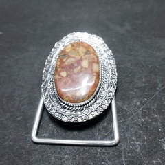Handcrafted 925 Sterling Silver Natural Coffee Jasper Oval Cabochon Belt Buckle