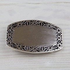Vintage Floral Brass Belt Buckle, Western Style, Classic Metal Design