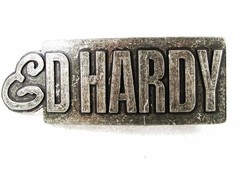 Silvertone Belt Buckle By ED HARDY 33116bbb