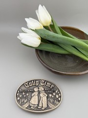 Tulip Time 1987 Pella Iowa Solid Brass Belt Buckle Limited Edition Heavy ADM