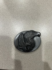 VINTAGE SISKIYOU BUCKLE CO.EAGLE PEWTER BELT BUCKLE X-89 1990