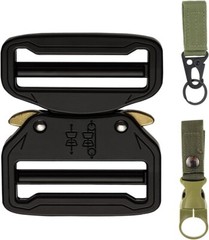 Metal Buckle Dual Adjustable No-Sew Tactical Heavy Duty Belt Buckle 2 Inch (50Mm