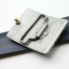 Studded belt buckle grey for 4 cm removable belt gift idea unisex gs72vg
