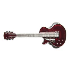 Music Guitar Red Enamel Metal Belt Buckle