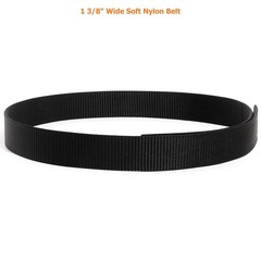 TACNEX No-Scratch Nylon Belt 1 3/8&Prime; No Metal Buckle X-Large, Black