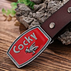 Btilasif Cocky Belt Buckle for Men Western Cowboy Funny Medium, 12# Red