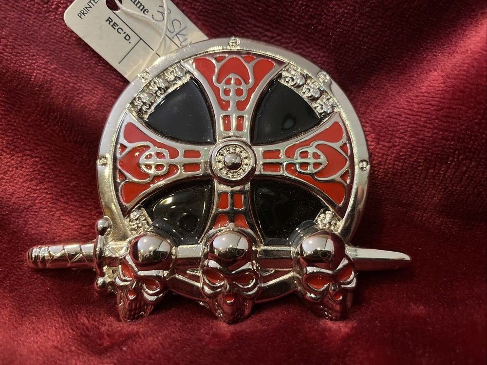 Celtic Iron Cross Silver Color Skulls and Sword