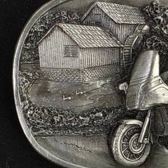 1984 Bergamot Brass Works Motorcycle Belt Buckle N149 Vintage Made in USA