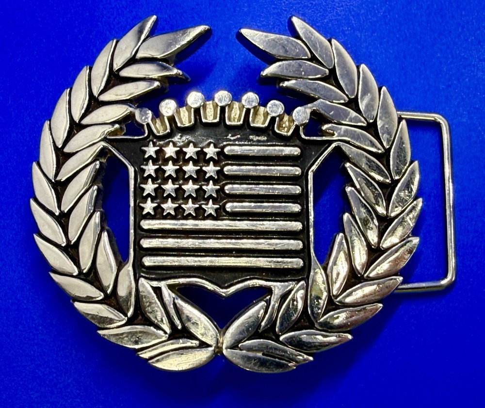 Cadillac Emblem Flag Chrome Color Belt Buckle By Famous Stars And Straps